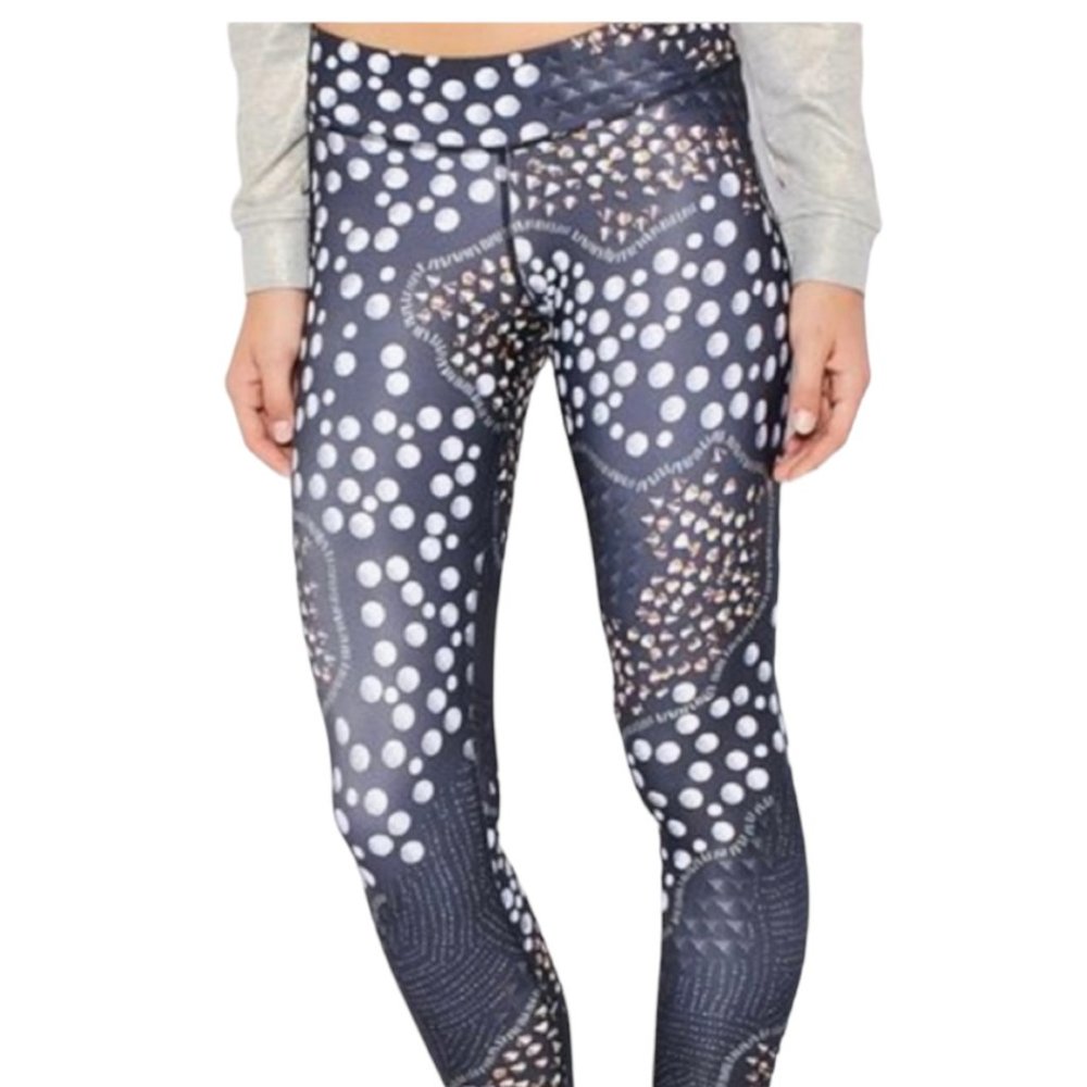 Reebok Brown Multicolor Athletic Leggings Size: M